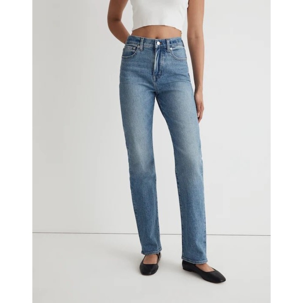 Madewell Jeans 90s Straight Blue 23 23P Petite High Rise Denim Casual Retro